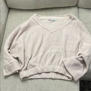 Free people Women's Cream V-Neck Sweater